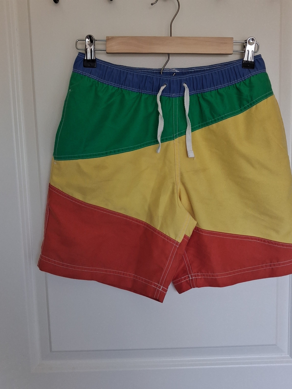 Hanna Andersson Boys Colorblock Swim Trunks Sz
